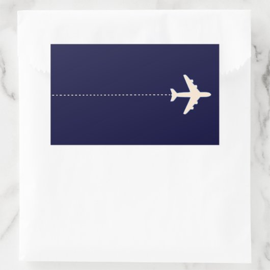 TRAVEL AIRPLANE WITH DOTTED RECHTECKIGER AUFKLEBER (Tasche)
