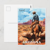 Travel Arizona, Cowboy on Horseback Postkarte (Vorne/Hinten)