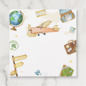 Travel Around The World Airplane Baby Shower Geschenkanhänger (Rückseite)