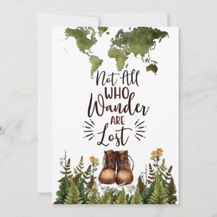 Travel Art Not All Who Wander Are Lost Dankeskarte