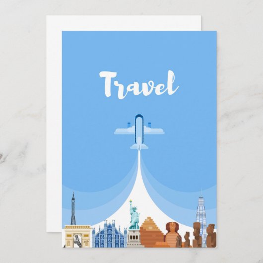 Travel Art Travel Around The World Dankeskarte (Vorne/Hinten)