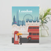 Travel Art Travel To London England Dankeskarte (Stehend Vorderseite)