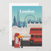 Travel Art Travel To London England Dankeskarte (Vorne/Hinten)
