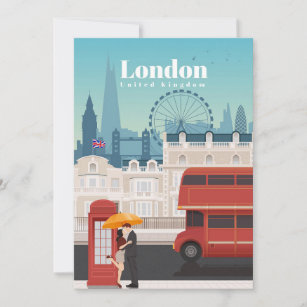 Travel Art Travel To London England Dankeskarte