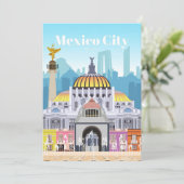 Travel Art Travel To Mexico City Einladung (Stehend Vorderseite)