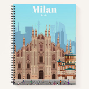 Travel Art Travel to Milan Italy Notizblock