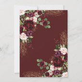 Travel Baby Dusche Burgundy Blush Floral Adventure Dankeskarte (Rückseite)