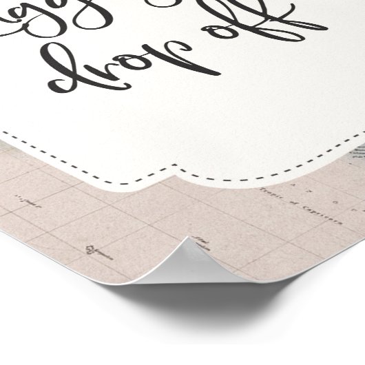 Travel Baby Dusche Gepäck abziehen Schild (Ecke)