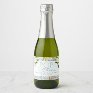 Travel Baby Dusche Pop Cheer Mini Flasche mit Schaumweinetikett