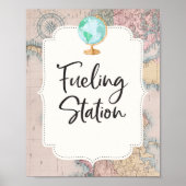 Travel Baby Shower Fusion Station Sign Adventure Poster (Vorne)