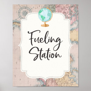 Travel Baby Shower Fusion Station Sign Adventure Poster