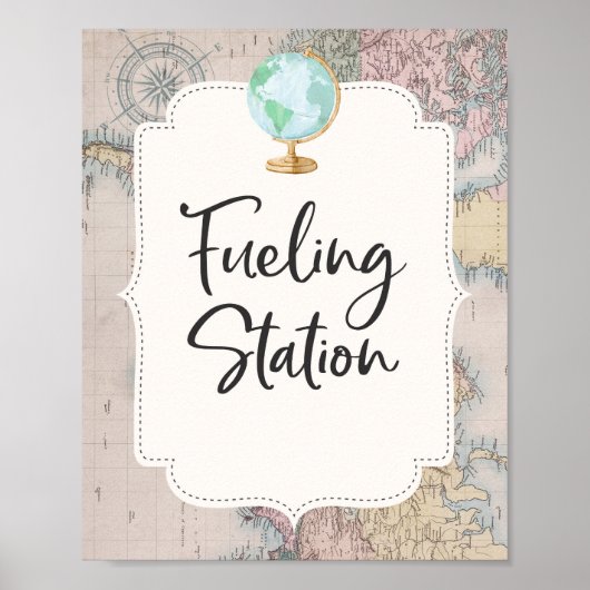 Travel Baby Shower Fusion Station Sign Adventure Poster (Vorne)