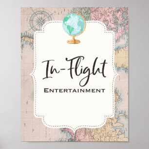 Travel Baby Shower In-Flight Entertainment-Zeichen Poster