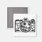 Travel Beach Photography Camera   Magnet (Vorderseite/Rückseite)