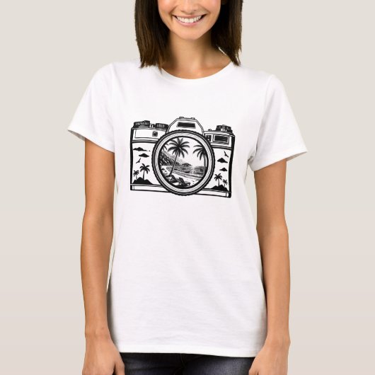 Travel Beach Photography Camera   T-Shirt (Vorderseite)
