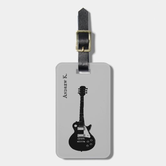 Travel Black Rock Gitarre Gepäckanhänger (Vorderseite vertikal)