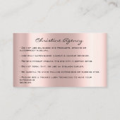 Travel Blogger Agency Earth Globe Rose Glitzer Visitenkarte (Rückseite)