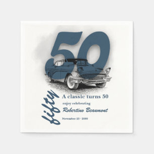 Travel Blue Classic Car wird 50. Geburtstag gefeie Serviette