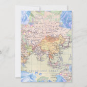 Travel Blue Floral Bridal Dusche Einladung (Rückseite)