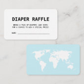 Travel Boarding Pass Baby Blue Diaper Raffle Begleitkarte (Vorne/Hinten)