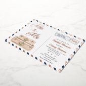 Travel Brautparty, Miss to Mrs Navy Rose Gold Folieneinladung (Gedreht)