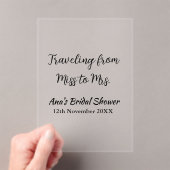 Travel Brautparty Namensdatum fehlen Frau Sim Acryleinladungen (Insitu (Handheld))