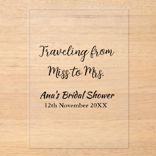 Travel Brautparty Namensdatum fehlen Frau Sim Acryleinladungen