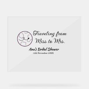 Travel Brautparty Namensdatum fehlen Frau Sim Acrylschild