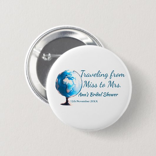 Travel Brautparty Namensdatum fehlen Frau Sim Button (Vorne & Hinten)