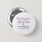 Travel Brautparty Namensdatum fehlen Frau Sim Button (Vorne & Hinten)