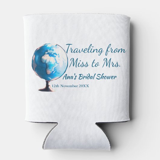 Travel Brautparty Namensdatum fehlen Frau Sim Dosenkühler (Rückseite)