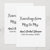 Travel Brautparty Namensdatum fehlen Frau Sim Einladung (Vorne/Hinten)