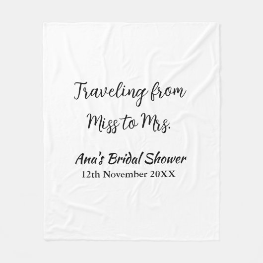 Travel Brautparty Namensdatum fehlen Frau Sim Fleecedecke (Vorderseite)
