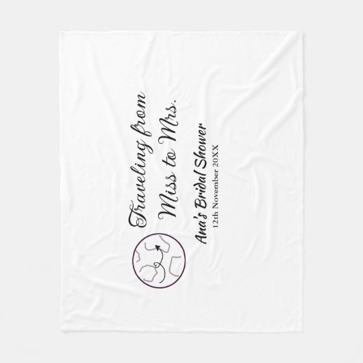 Travel Brautparty Namensdatum fehlen Frau Sim Fleecedecke (Vorderseite)