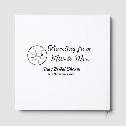 Travel Brautparty Namensdatum fehlen Frau Sim Gästebuch (Rückseite)
