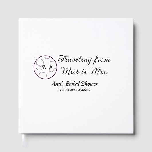 Travel Brautparty Namensdatum fehlen Frau Sim Gästebuch (Vorderseite)