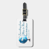 Travel Brautparty Namensdatum fehlen Frau Sim Gepäckanhänger (Vorderseite vertikal)
