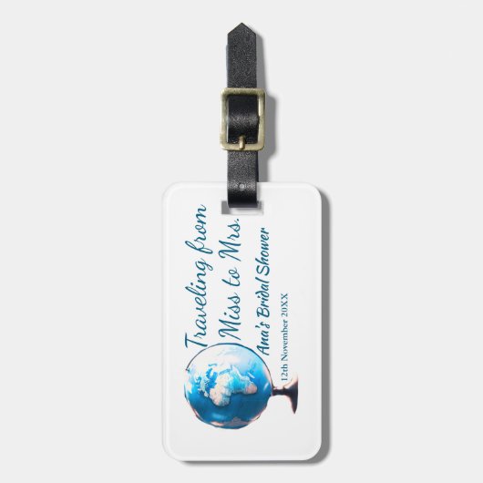 Travel Brautparty Namensdatum fehlen Frau Sim Gepäckanhänger (Vorderseite vertikal)
