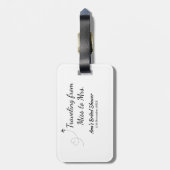 Travel Brautparty Namensdatum fehlen Frau Sim Gepäckanhänger (Rückseite vertikal)