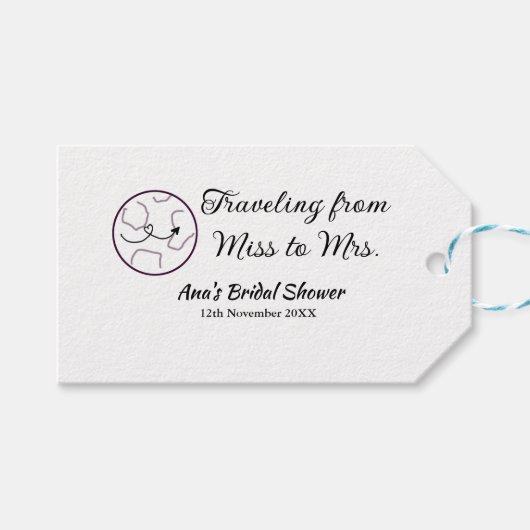 Travel Brautparty Namensdatum fehlen Frau Sim Geschenkanhänger (Vorderseite (Horizontal))