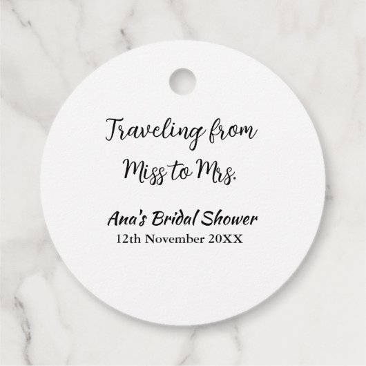 Travel Brautparty Namensdatum fehlen Frau Sim Geschenkanhänger (Rückseite)