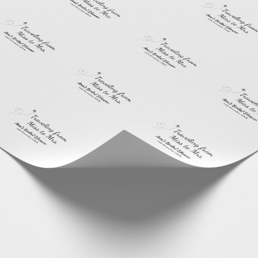 Travel Brautparty Namensdatum fehlen Frau Sim Geschenkpapier (Ecke)