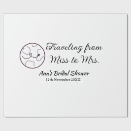 Travel Brautparty Namensdatum fehlen Frau Sim Geschenkpapier