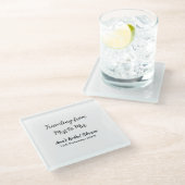 Travel Brautparty Namensdatum fehlen Frau Sim Glasuntersetzer (Schrägansicht)