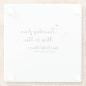 Travel Brautparty Namensdatum fehlen Frau Sim Glasuntersetzer (Rückseite)