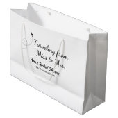 Travel Brautparty Namensdatum fehlen Frau Sim Große Geschenktüte (Vorderseite Schrägansicht)