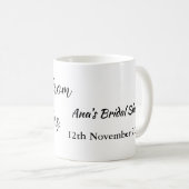 Travel Brautparty Namensdatum fehlen Frau Sim Kaffeetasse (VorderseiteRechts)