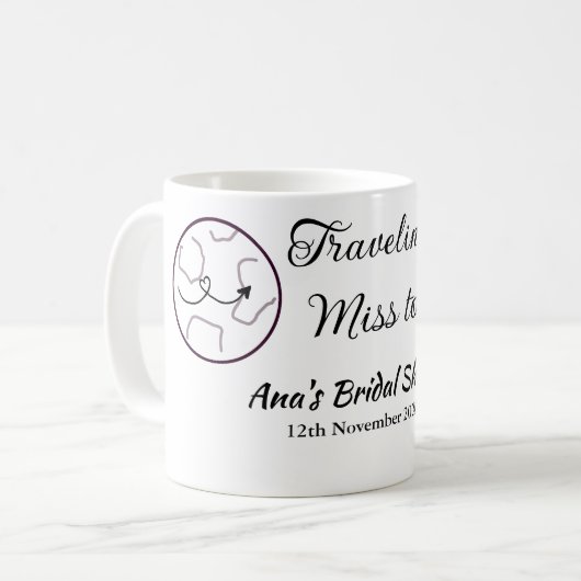 Travel Brautparty Namensdatum fehlen Frau Sim Kaffeetasse (Vorderseite Links)