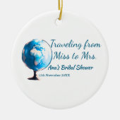 Travel Brautparty Namensdatum fehlen Frau Sim Keramik Ornament (Vorne)