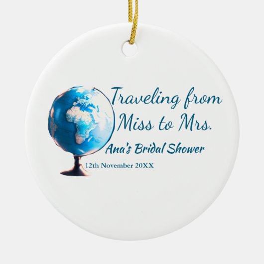 Travel Brautparty Namensdatum fehlen Frau Sim Keramik Ornament (Vorne)